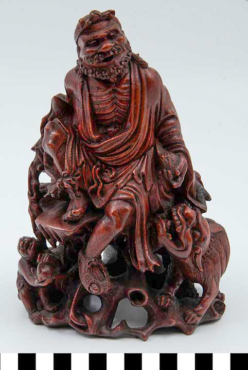 Thumbnail of Carving: Li Tekai, Lohan (Rakan) with Kirin, kylin (Ch’i-lin) and child (2003.14.0007)