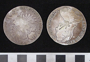 Thumbnail of Coin:  Hejaz, c/m on Maria Theresa Taler of Austria (1971.15.3222)