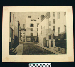 Thumbnail of Etching Drypoint: "City Lane" (1952.02.0008)