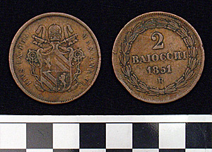 Thumbnail of Coin: 2 Baiocchi Papal States (1900.61.0131)