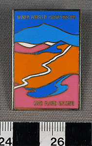 Thumbnail of Commemorative Pin:  "World Bobsled Championships, Lake Placid N.Y. 1973" (1980.09.0053)