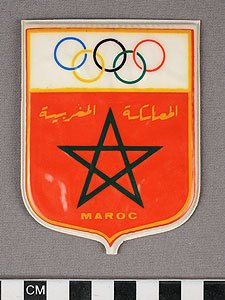 Thumbnail of Commemorative Shield Badge for Olympics: Morocco (1977.01.0029A)