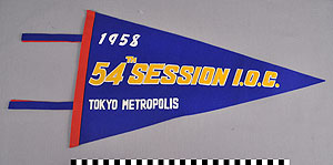 Thumbnail of Commemorative Pennant: International Olympics Committee 54th Session (1977.01.0854)