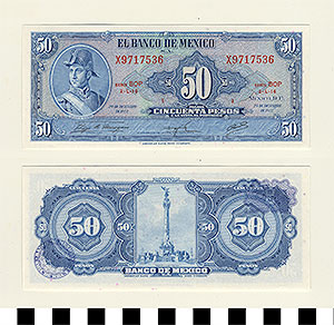 Thumbnail of Bank Note: Mexico, 50 Pesos (1992.23.1096B)