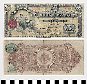 Thumbnail of Bank Note: Mexico, 5 Pesos (1992.23.1214)