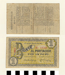 Thumbnail of Bank Note: Mexico, 1 Peso (1992.23.1359)