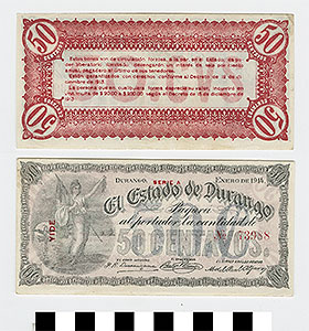 Thumbnail of Bank Note: Mexico, 50 Centavos (1992.23.1361)