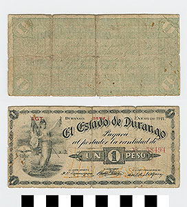 Thumbnail of Bank Note: Mexico, 1 Peso (1992.23.1362)