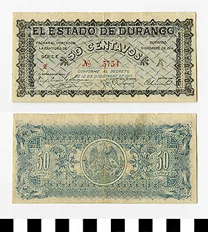 Thumbnail of Bank Note: Mexico, 50 Centavos (1992.23.1366)
