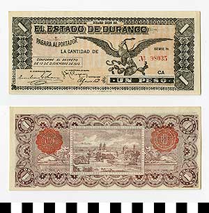 Thumbnail of Bank Note: Mexico, 1 Peso (1992.23.1368)