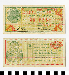 Thumbnail of Bank Note: Mexico, 1 Peso (1992.23.1406)