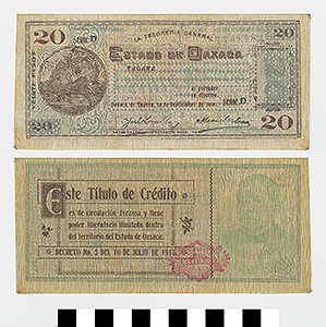 Thumbnail of Bank Note: Mexico, 20 Pesos (1992.23.1430)