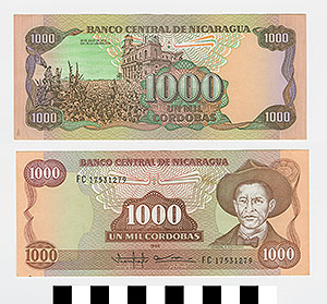 Thumbnail of Bank Note: Nicaragua, 1000 Cordobas (1992.23.1561A)