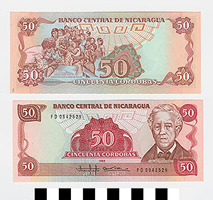 Thumbnail of Bank Note: Nicaragua, 50 Cordobas (1992.23.1561D)