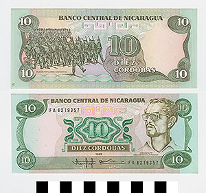Thumbnail of Bank Note: Nicaragua, 10 Cordobas (1992.23.1561F)