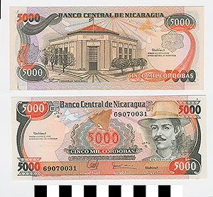 Thumbnail of Bank Note: Nicaragua, 5000 Cordobas (1992.23.1562)