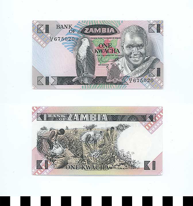 Thumbnail of Bank Note: Zambia, 1 Kwacha (1992.23.2358)