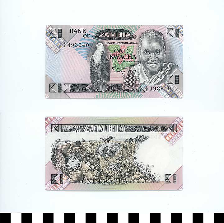 Thumbnail of Bank Note: Zambia, 1 Kwacha (1992.23.2359)