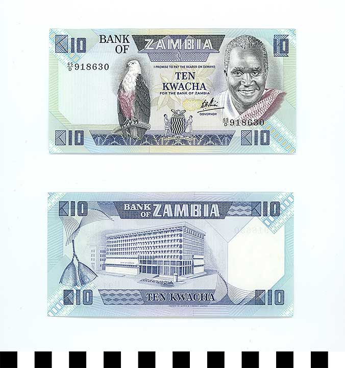 Thumbnail of Bank Note: Zambia, 10 Kwacha (1992.23.2361)