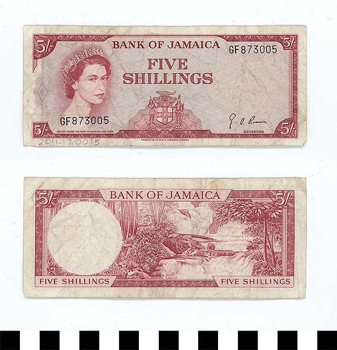 Thumbnail of Bank Note: Jamaica, 5 Shillings (2011.17.0015)
