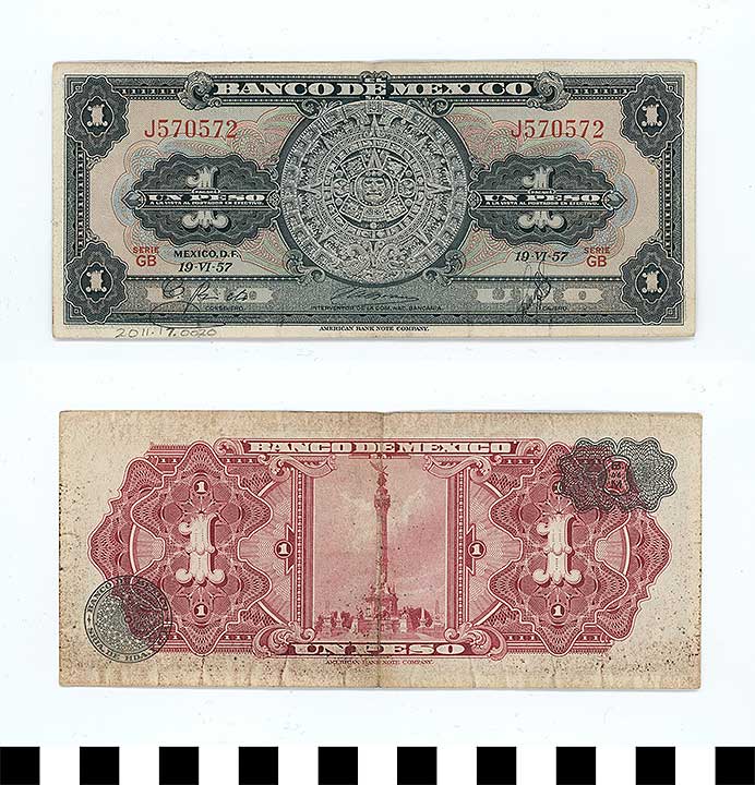 Thumbnail of Bank Note: Mexico, 1 Peso (2011.17.0020)