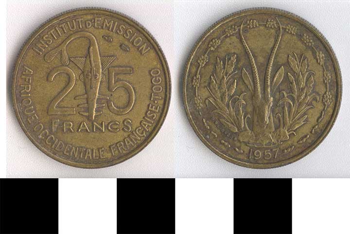 Thumbnail of Coin: French West Africa, 25 Francs (1998.03.0093)