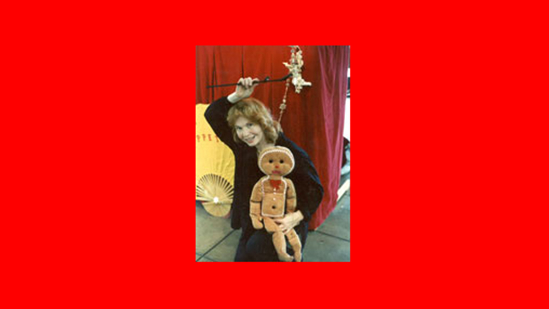 Ginger Lozar holding her puppet