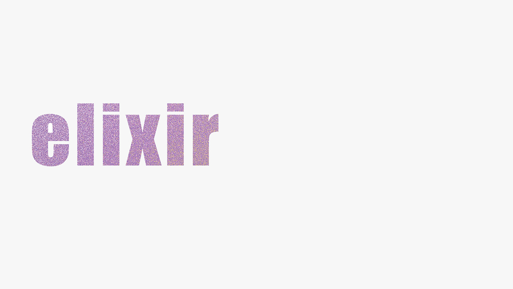purple "elixir" text on a plain white background